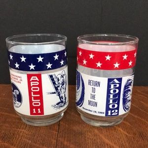 Apollo 11 and Apollo 12 Commemorative glasses 1969